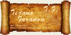 Tijana Faranov vizit kartica